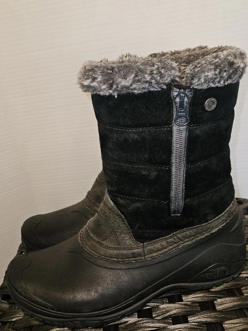 The North Face Black and Gray Women's Insulated Winter Zip Boots